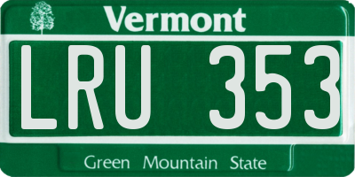 VT license plate LRU353