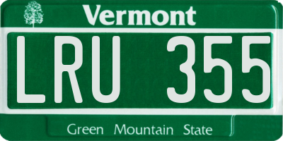 VT license plate LRU355