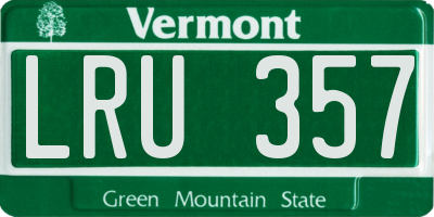 VT license plate LRU357
