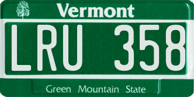 VT license plate LRU358
