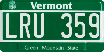 VT license plate LRU359