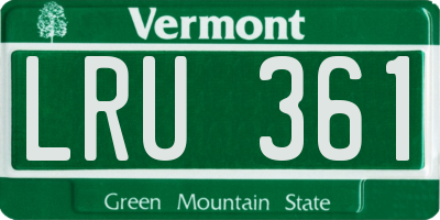VT license plate LRU361
