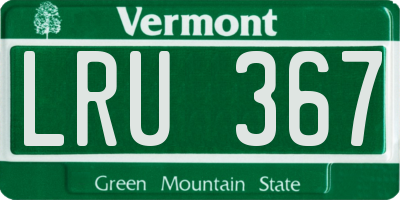 VT license plate LRU367