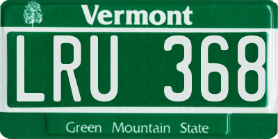 VT license plate LRU368