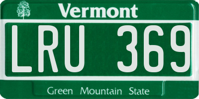 VT license plate LRU369