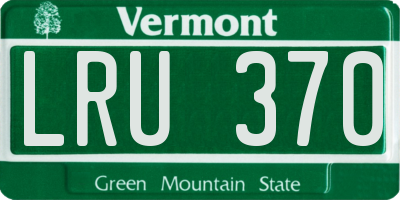 VT license plate LRU370