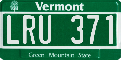 VT license plate LRU371