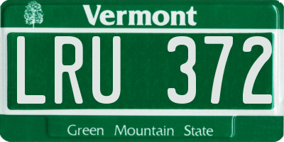 VT license plate LRU372