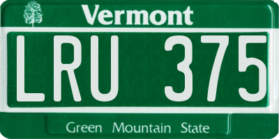 VT license plate LRU375