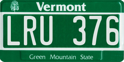 VT license plate LRU376