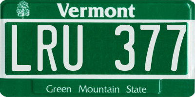 VT license plate LRU377