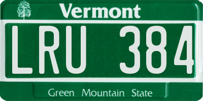 VT license plate LRU384