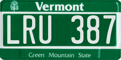 VT license plate LRU387