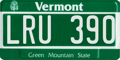 VT license plate LRU390