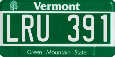 VT license plate LRU391