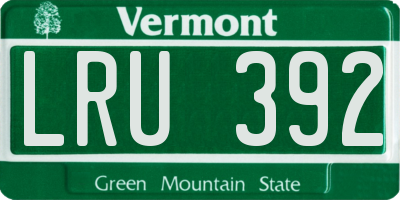 VT license plate LRU392