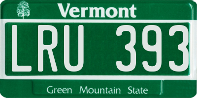 VT license plate LRU393