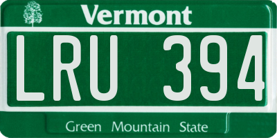 VT license plate LRU394