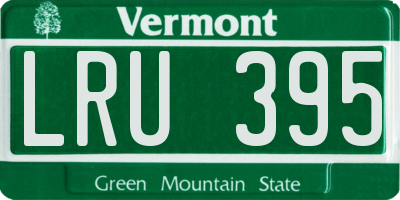 VT license plate LRU395
