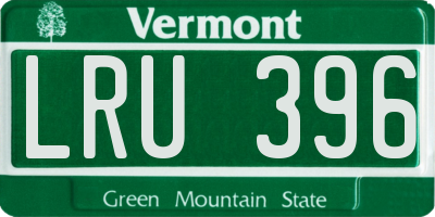 VT license plate LRU396