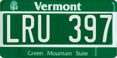 VT license plate LRU397