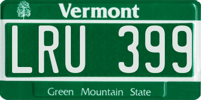 VT license plate LRU399