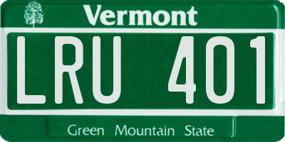 VT license plate LRU401