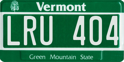 VT license plate LRU404