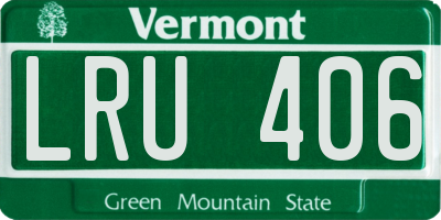 VT license plate LRU406