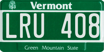 VT license plate LRU408