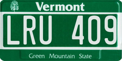 VT license plate LRU409