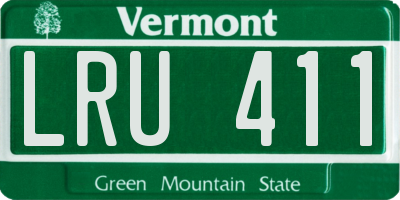 VT license plate LRU411