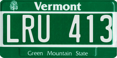 VT license plate LRU413