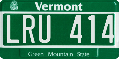 VT license plate LRU414
