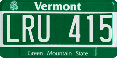 VT license plate LRU415