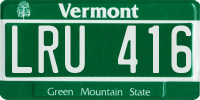 VT license plate LRU416