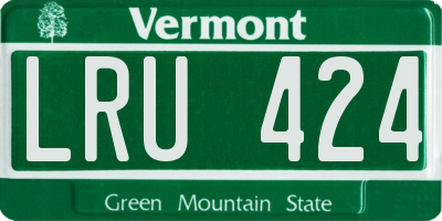 VT license plate LRU424