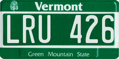 VT license plate LRU426