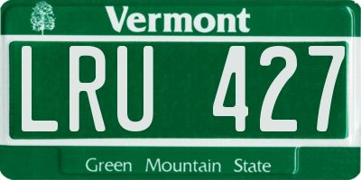 VT license plate LRU427