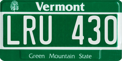 VT license plate LRU430