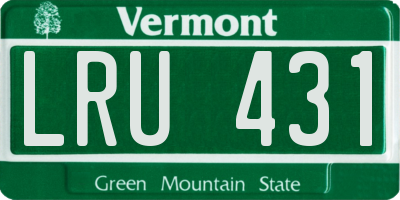 VT license plate LRU431