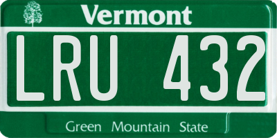 VT license plate LRU432