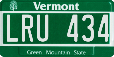 VT license plate LRU434