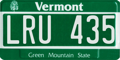 VT license plate LRU435