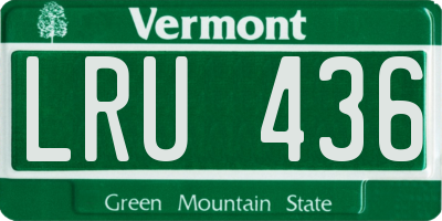 VT license plate LRU436