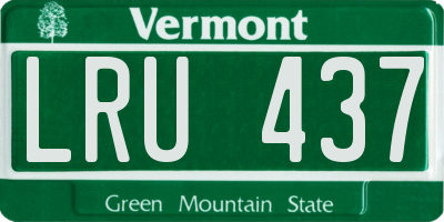 VT license plate LRU437