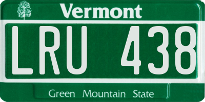 VT license plate LRU438