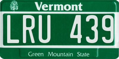 VT license plate LRU439