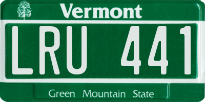 VT license plate LRU441