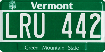 VT license plate LRU442